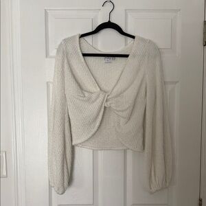 Princess Polly White Knotted Long Sleeve Top